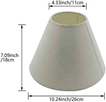 Auniwaig LAMP сенка постелнина за лабави од барели за ламба за ламба и подни светло ткаенина рачна изработена кремаста бела 180мм/7.08 1 парчиња