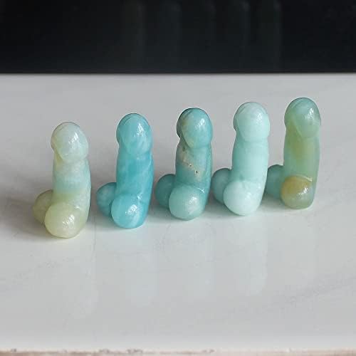 5 парчиња мини врежан скапоцен камен кристален човек генитален пенис фигура прекрасна џебна камен 1 ''