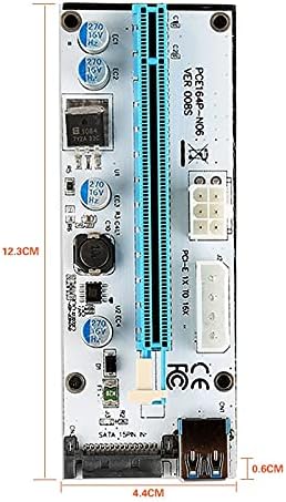 Конектори USB 3.0 PCI -E Express 1x до 16x Extender Riser картичка Адаптер SATA Power Cable со голема брзина 1000MB/s кабел за напојување за рударство -