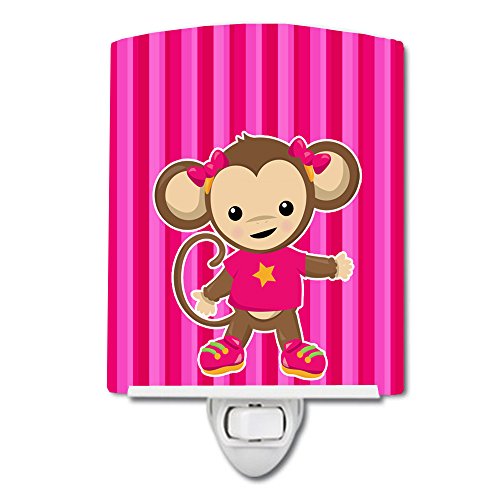 Каролина богатства BB7020CNL Мајмун на розови ленти керамичка ноќна светлина, компактен, ул-сертифициран, идеален за спална соба, бања,