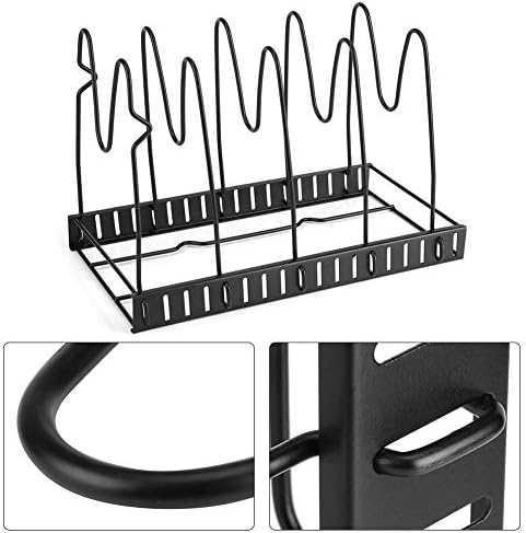 Организатор на тешки тавини, екстра голем држач за складирање на тенџере со 5 нивоа, решетка за прибор за готвење со висина, држи