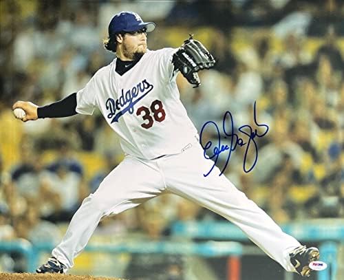 Ерик Гагн Лос Анџелес Доџерс потпиша 16x20 Photo PSA Z12065 - Автограмирани фотографии од MLB