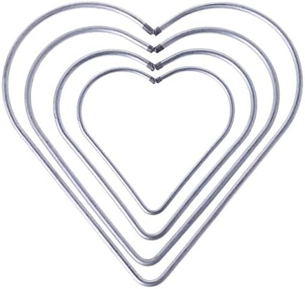 PZRT 4PCS IRON DREAN CATHER Dreamcatcher Ring Ring Heart Heart Metal Metal Rings DIY свадба ветер за виси додаток 50мм 100мм 150мм