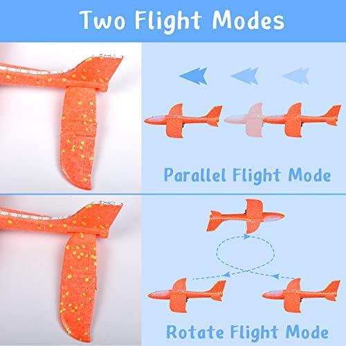 Guanctree Airplane Launcher Toys 3 Pack, LED пена авиони за деца, фрлање играчка игра со авионски авиони, надвор од играчки за летање, роденденски подароци за момчиња девојчиња возраст