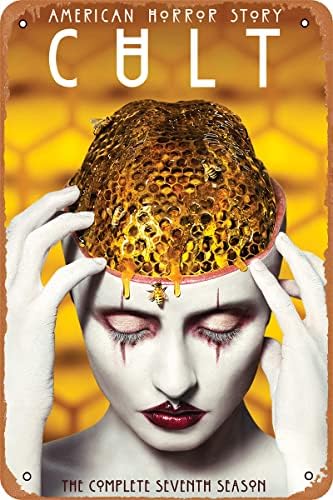 Американска хорор приказна култна постер ретро лимен знак метал знаци гроздобер wallиден плакета декор 8x12 инчи