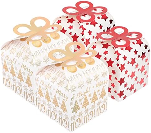 Амосфун Божиќни Украси На Отворено 4 парчиња Божиќни Јаболка Кутии За Пакување Подароци Кутии За Пакување Кутии За Бонбони Кутии За Складирање