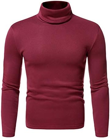 Тенок маж на мажите Beuu Основни термички темиња маици со цврста боја, обичен памук плетен пулвер џемпери врвови меки нејасни џемпери отворено