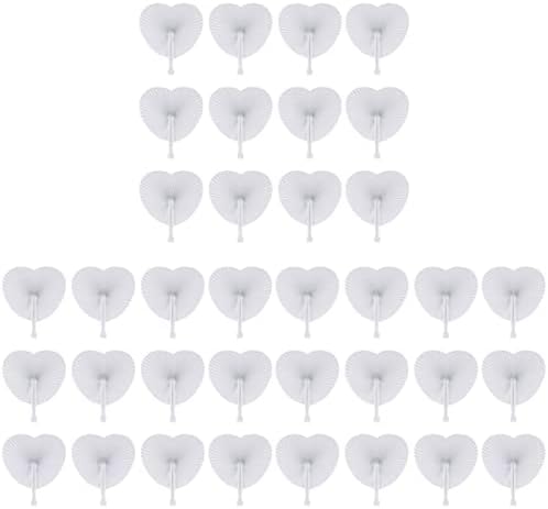 Јојофуни Фанови За Преклопување 108 парчиња Тркалезно Празно Бело Фестивал На Преклопување Срце За Сликање Рака Форма Реквизит Пластика