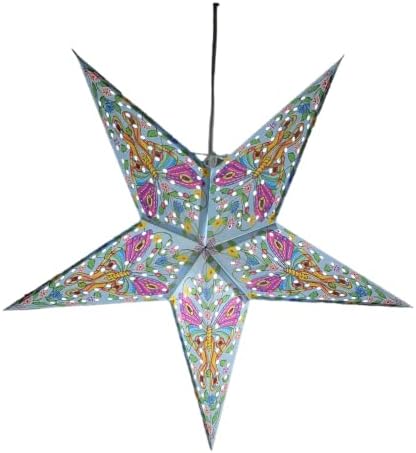 Yepsio Paper Star Flunter Larbshade Parpshade Star Light Shaids Големи 60 см starвезда виси украси за Божиќна свадба дома Декорација за роденденска забава пеперутка 001