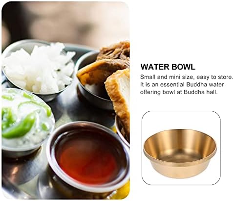 Toyandona Tibetan Buddid Bopper Water нуди сад за чаша чаша сад за чиста чинија света вода сад за месинг темјан на горилникот Домашен