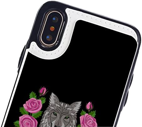 Волк Рози Паричник Телефонски случаи Мода кожа дизајн заштитна обвивка од обвивка за шок -обвивка компатибилен со iPhone X/XS