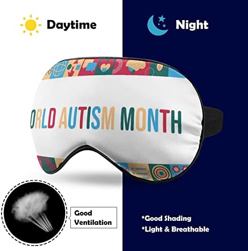 Месец На Свесност за Аутизмот 2023 Маска За Спиење Капак За Очи Прилагодлив Ремен За Спиење Врзани Очи За Јога Ноќна Дремка За Патување