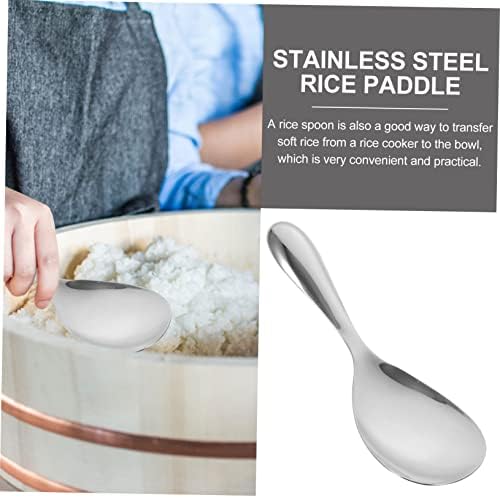 Луксузен 5 парчиња ориз лажица не'рѓосувачки челик лажичка не'рѓосувачки челик задебелен сребро
