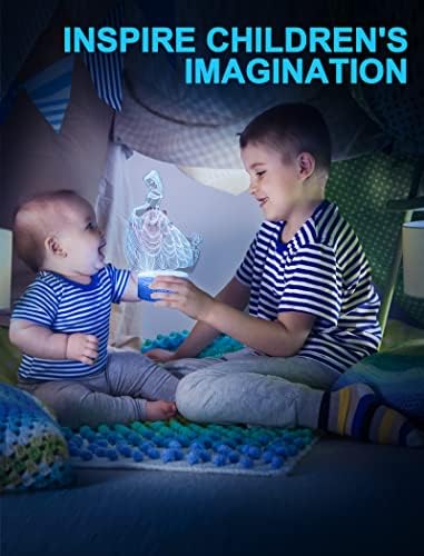 Убав сон принцеза ноќна светлина за деца, 3Д ноќна ламба, 16 бои кои се менуваат со далечински управувач, декор на соба, подароци за деца