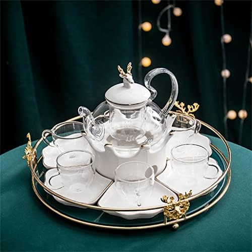 Cxdtbh цвет чајник сет стакло домаќинство во вода Попладне чај овошје цвет чајник чај сет за греење на свеќа чај од чај