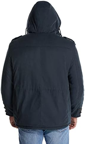 Adssdq Mens Down јакна, трендовски палти за одмор Менс со долг ракав зима плус големина одговара на ветроупорна јакна zipfront solid17