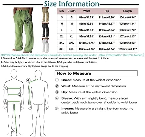 Мажи памучни постелнини панталони лето лабава еластична половината за влечење џебови панталони обични лесни панталони за редовно вежбање
