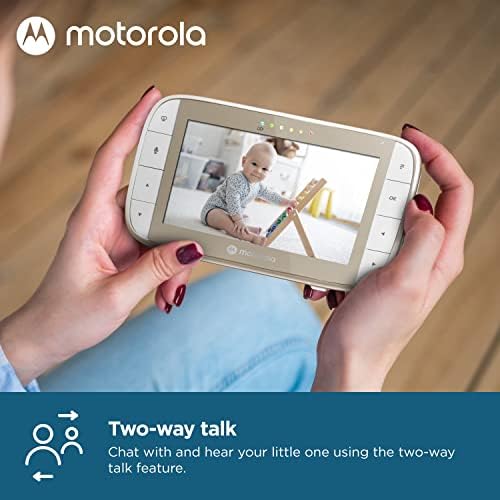 Motorola Бебе Монитор-VM50G Видео Бебе Монитор Со Камера, 1000ft Опсег 2.4 GHz Безжичен 5 Екран, Двонасочен Аудио, Далечински Тава, Навалување, Зум, Сензор За Собна Температура, П?