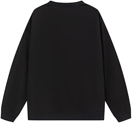 Nokmopo жени плус џемпери со големина женски модна обична цврста боја долга ракав Денот на вineубените печатени џемпер