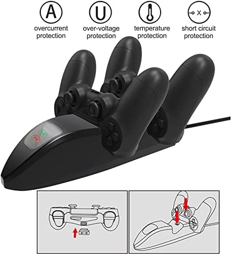 Безжична Игра Контролор Полнење Приклучок Станица, Микро USB Преносни Брзо Полнење Полнач Безжичен Двојно Полнење Приклучок ЗА PS4/ТЕНОК/ПРО/PlayStation