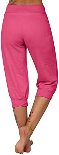 Панталони од Beuu capri за женски обични тенок тенок вклопување со исечени зраци карго панталони пешачење џокери џокери со џемпери