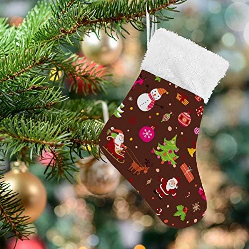 Алаза Божиќни чорапи Гроздобер Божиќни елементи Класични персонализирани мали декорации за порибување за семејни сезонски празници за забави Декор од 4.7,87 “