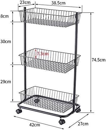 TOMYEUS Multifunction 3-слојни колички за складирање тркалачки тркала кујнски организатор за бања