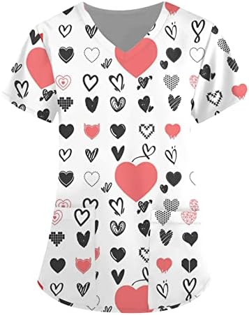 Женски летни врвови на в Valentубените кошули за жени графички маички трендовски облеки на вinesубените Денот подароци за нејзината мода печатена кратка ракав против в