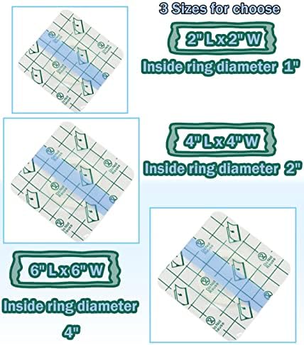 Транспарентен лепило заширување водоотпорна бариера лента со прстен за облекување на рани, 10 парчиња