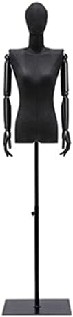 Женски фустан форма манекен торзо, прилагодлива висина 47-78 инчи, модел на тело маникин со метална база на правоаголник, одвојување