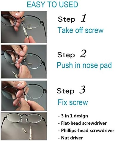 Комплет за поправка на очила, влошки за нос на очила, меки подлошки за силиконски нос, завртки за очила и микро шрафцигер, 10 пара