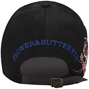 Xibeitrade женска бејзбол капа, дама пеперутка цветна вез за дизајн на мода, прилагодлив вдишувач
