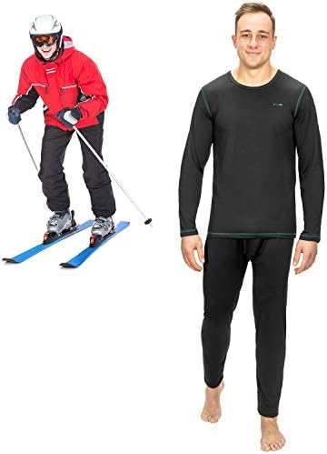 Термичка долна облека за мажите со ракави кошула и панталони, основен слој w/хеланки на дното на скијање/екстремно ладно