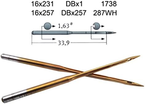 Игла на Гроз-Бекерт во CKPSMS чиста пластична кутија-100 Groz-Beckert DBX1 16X257 1738 Gebedur Titanium Machine Machine Machine игли