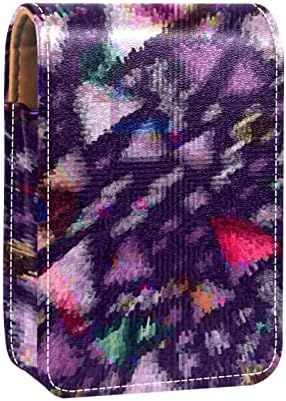 Кармин за шминка ОРИУКАН торба ЗА кармин со огледало пренослив торбичка за складирање кармин организатор за складирање сјај за усни, Психа Виолетова Триаголник Мо