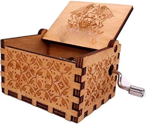 Lkyboa Music Box-Music Box Hand Crank врежана музичка кутија- мојот механизам за сонце антички гроздобер персонализирачки подарок за