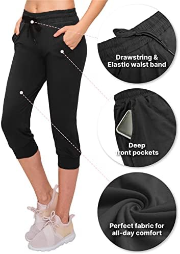Секогаш женски панталони за џогерски џогир - мека мека истегнување на меки стрии, атлетски џемпери со џебови