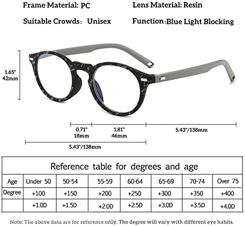 Зукки ретро читање очила за жени против сини светло блокирачки читатели со флексибилни очила за пролетни шарки AM41