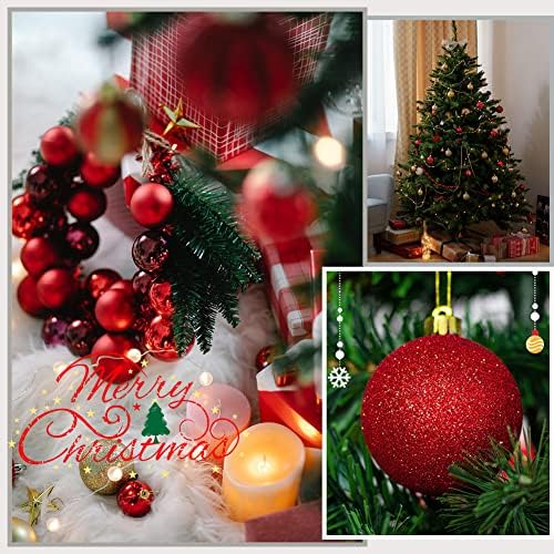 Самгин Божиќни украси за топка, 24 парчиња распрскувани измет чизми украси дрвени топки што висат декор замрзнати, сјајни, полирани за Ноќта на вештерките Божиќна п?