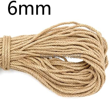 Jinyawei ефтино јаже 6мм - 8мм 10м -100м природен јута јаже тежок канапски канап изопачен кабел макрама жица DIY занаети Рачно изработена