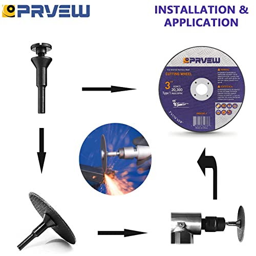 PRVEW 20-пакет мелница за отсекување на тркалото 3 инчи, 3 x1/16 x3/8 квалитетен диск за сечење на тркала за метал и не'рѓосувачки