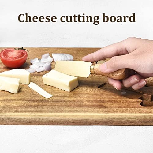 Исклучителна табла за табли со сирење од багрем, фиока за сирење, табла за сирење и сирење што служат чинија со 3 ножеви од не'рѓосувачки