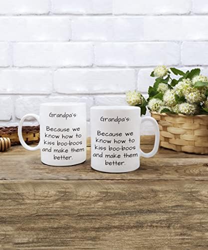 Шолја за кафе дедо: затоа што знаеме како да бакнеме бу бус и да ги направиме подобри подарок чаша дедо ден на Таткото