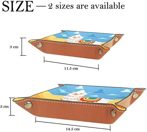 Lyetny Симпатична Алпака Пејзаж Организатор Фиока Кутија За Складирање Кревет Caddy Десктоп Послужавник Промена Клуч Паричник Монета Кутија За Чување Фиока Камериер, 20