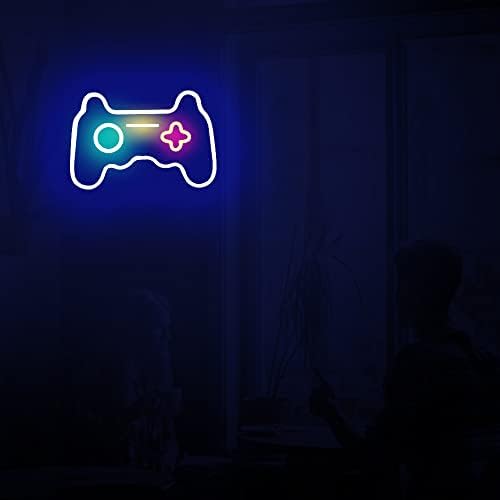 Jssnk LED игра Неонски знак Gamepad форма на LED знак за знак на светло гејмер подарок за девојки и момчиња игра соба декор