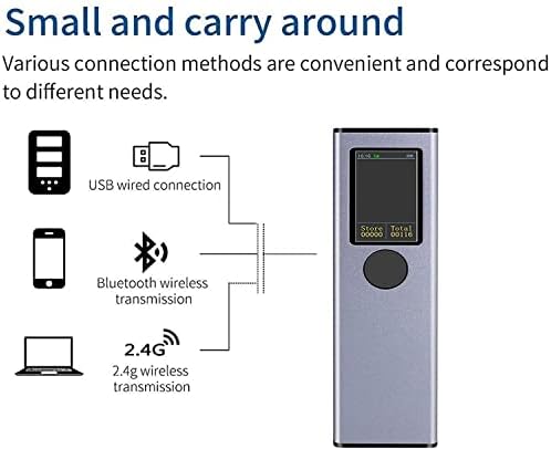 Заштедете 15% на Alacrity 2D Bluetooth преносен скенер за баркод на задниот дел + 2D QR безжичен скенер за баркод со Bluetooth со LCD екран