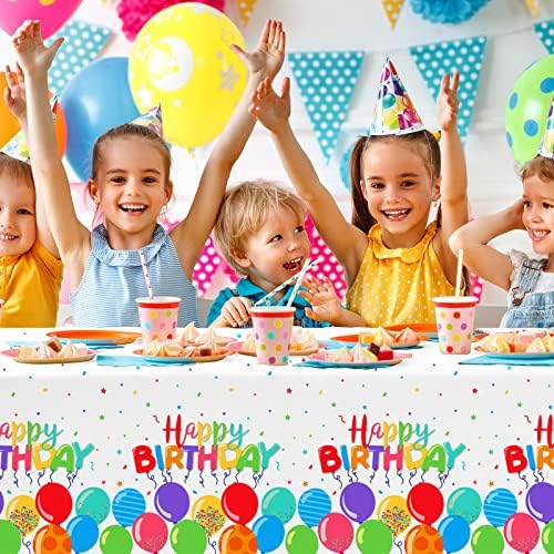 Соберете забавен Роденден Чаршав За Еднократна Употреба, Пластична Покривка За Маса за Детска Роденденска Забава, 54 х108, 3 ПАРЧИЊА