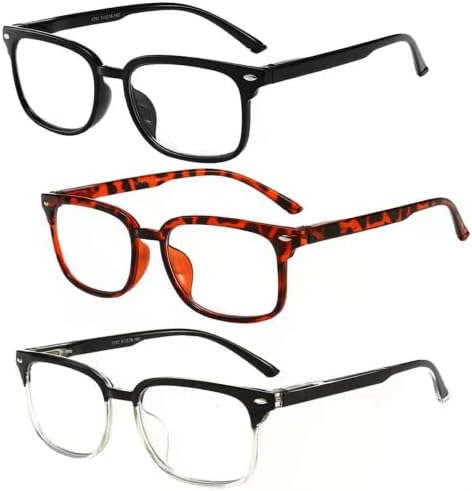 JZBHADE 3 Пакет Кратковид Очила, Миопија Очила Жени Мажи Целосна Рамка Лесни Очила Растојание За Возење со пролет виси