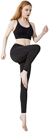 Xmoyaas јога панталони Контролни хеланки со џебови со високи хеланки за жени за жени