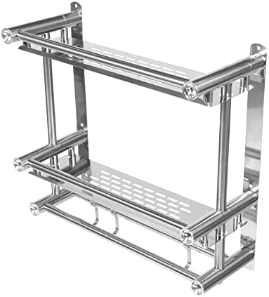 Кабилок Држач За Крпи Држач За Крпи Организатор Решетка За Крпи Од Нерѓосувачки Челик Двослојна Полица За Пешкири Полица За Бања Држач За Чување Тоалет Држач За Ск?